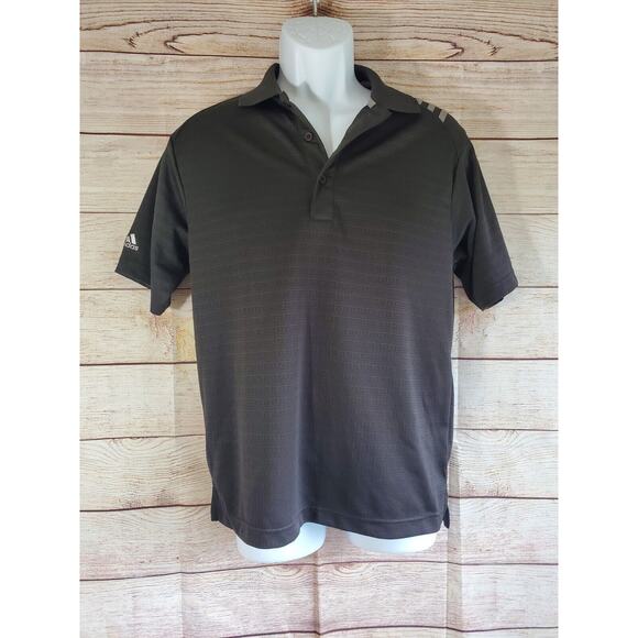 adidas Other - Adidas Polo Mens Small Black Short Sleeve Button Up Golf Shirt 3 Stripe